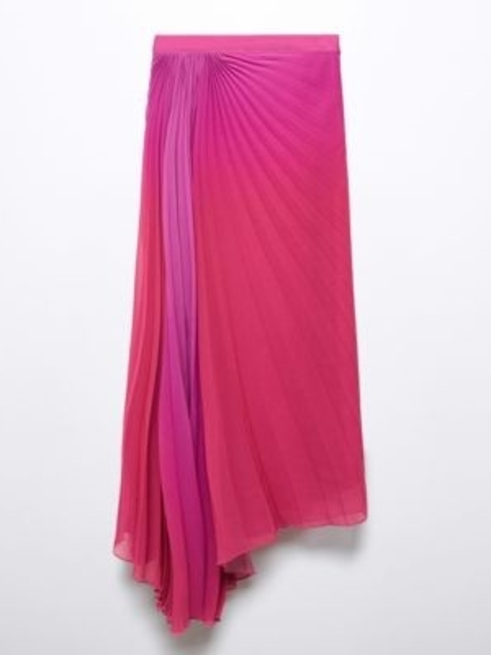 Mango Fuchsia Asymmetric Pleated Maxi Skirt